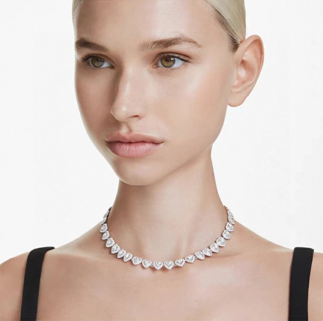 Ariana Grande x SwarovskiTENNIS 胶囊系列心形项链 配全套包装 专柜3000+ 纯手工镶钻 2025年新款 全球品牌代言人 Ariana Grande 与施华洛世奇全球创