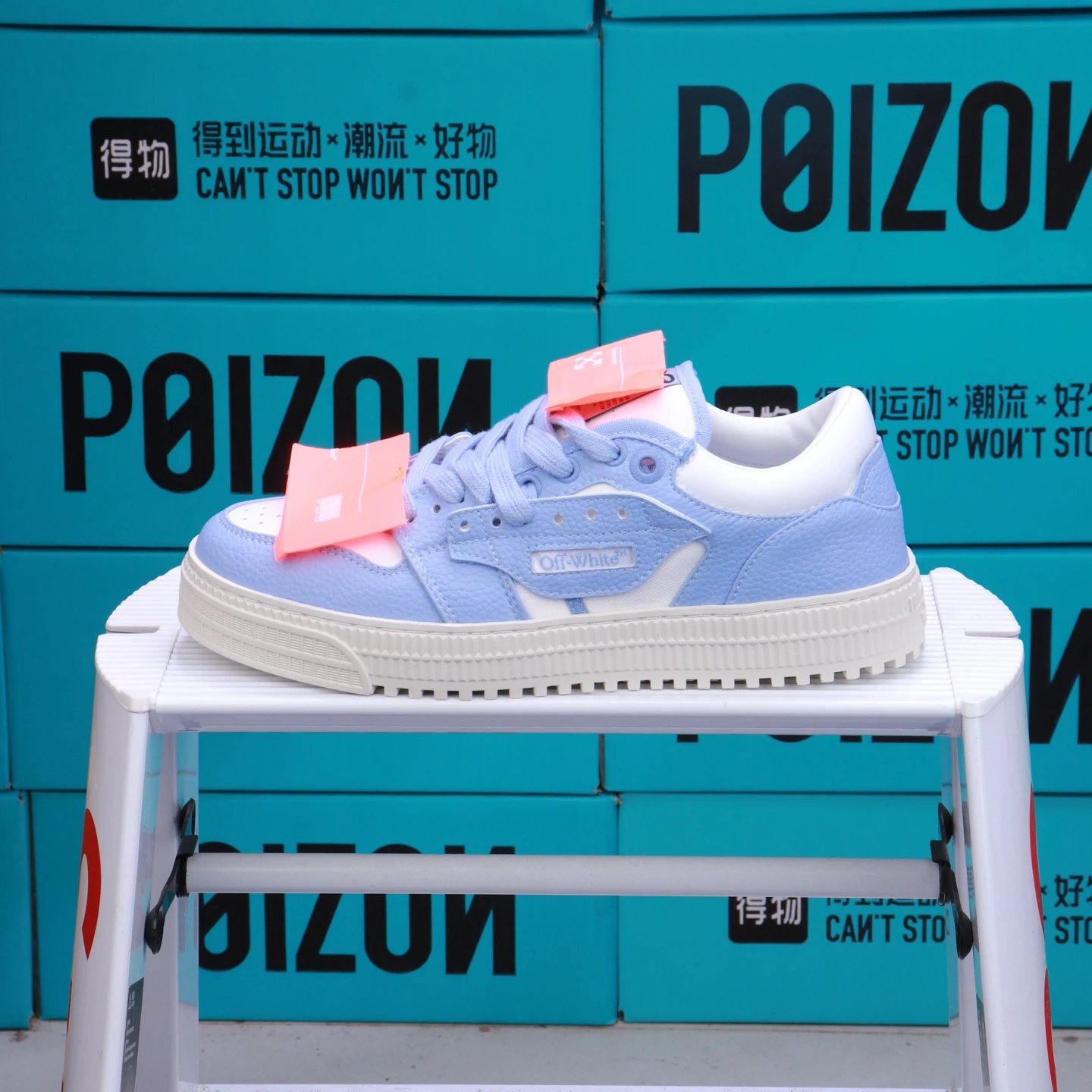 R版主推优势 OFF- WHITE 3.0 Off Court 小牛皮 圆头系带低帮板鞋