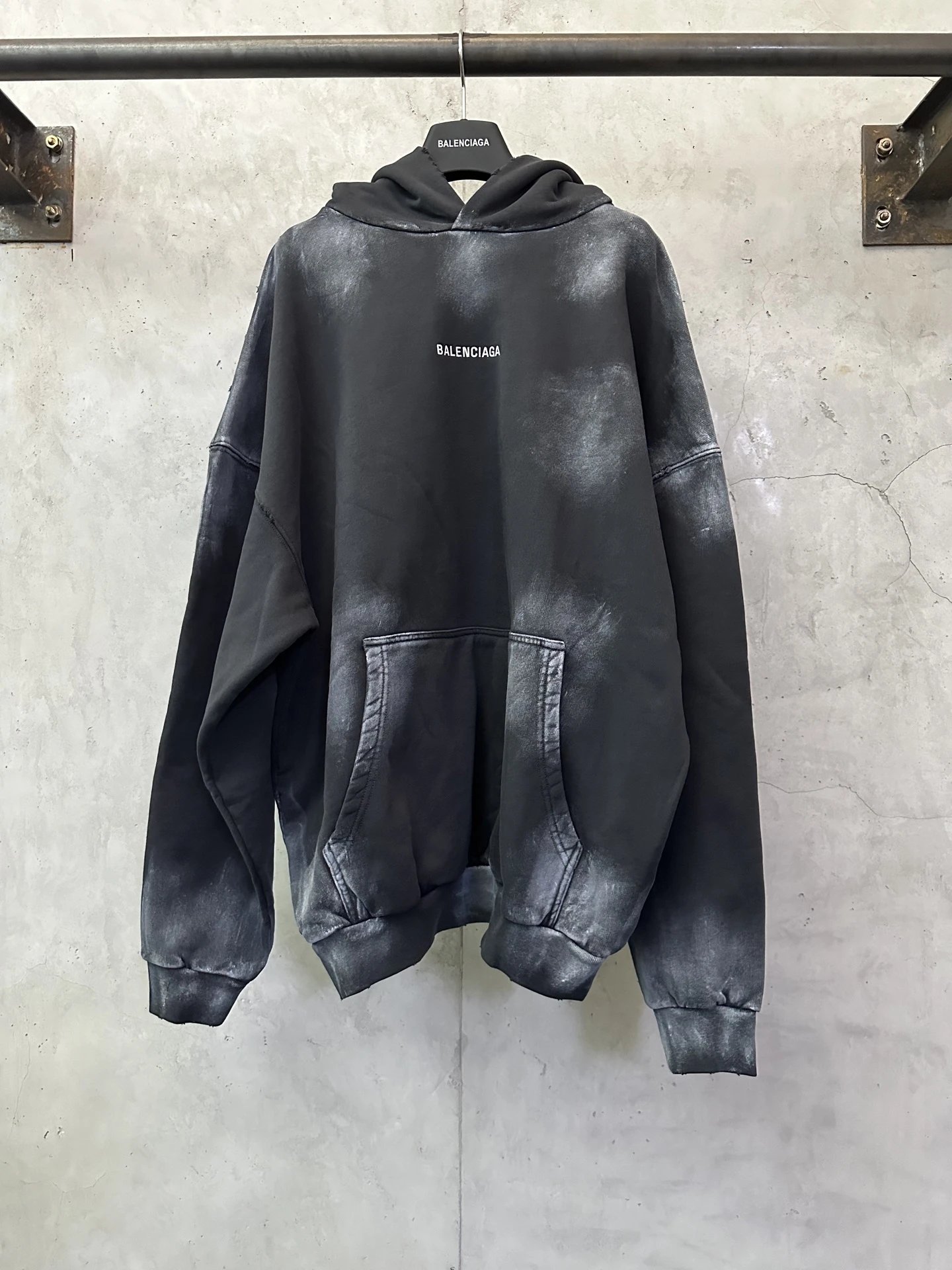 Balenciaga 巴黎世家 25ss logo刺绣手绘涂鸦连帽卫衣（重磅520g）