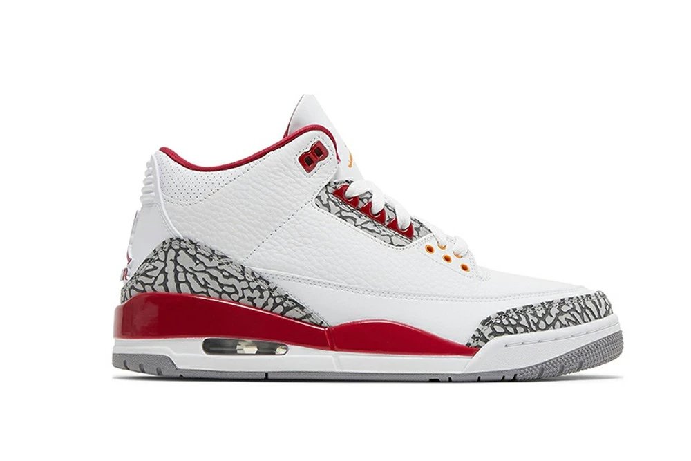 Jordan Air Jordan 3 Visible White Red Cement Sneakers