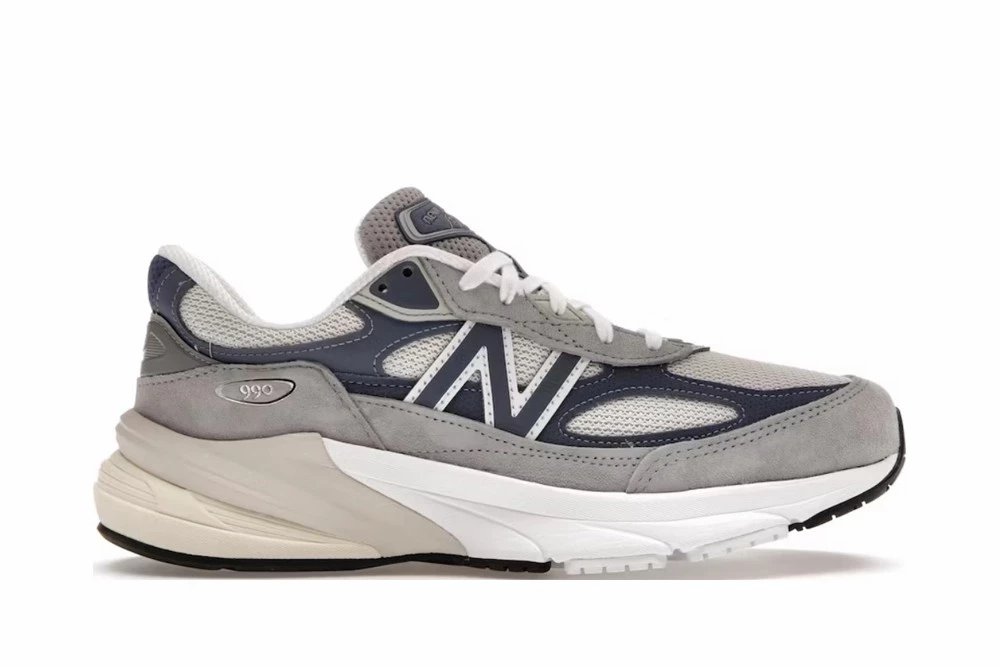 New Balance 990 Grey Navy Sneakers