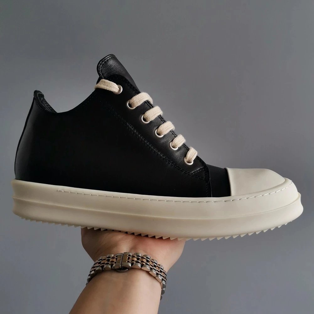 Rick Owens Geobasket Black White Sneakers