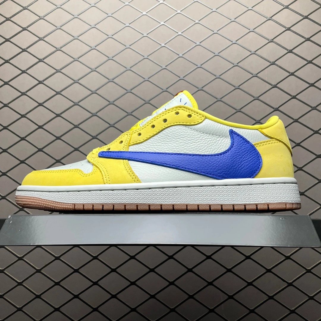 纯原 s版 纯原 travis scott x air jordan 1 aj1乔1 ts 联名倒钩 dz4137-700 黄蓝倒钩 国内头部一线大厂出品 原鞋