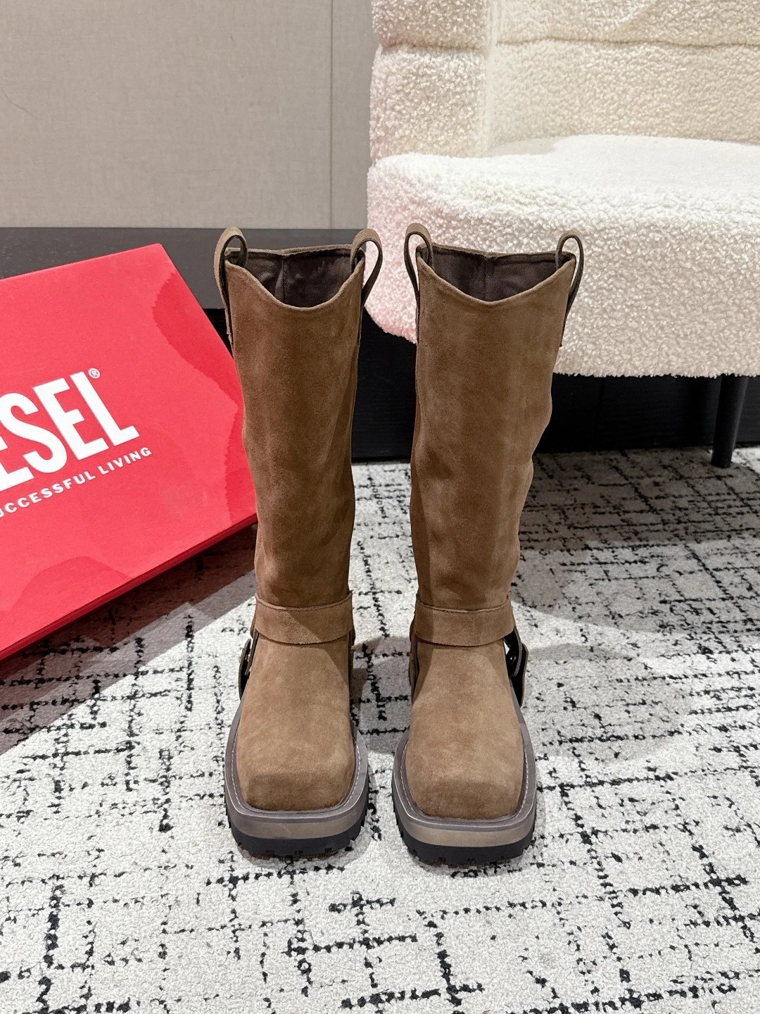 DIESEL 迪赛 25 秋冬 新款OVAL D 两穿 牛仔靴
