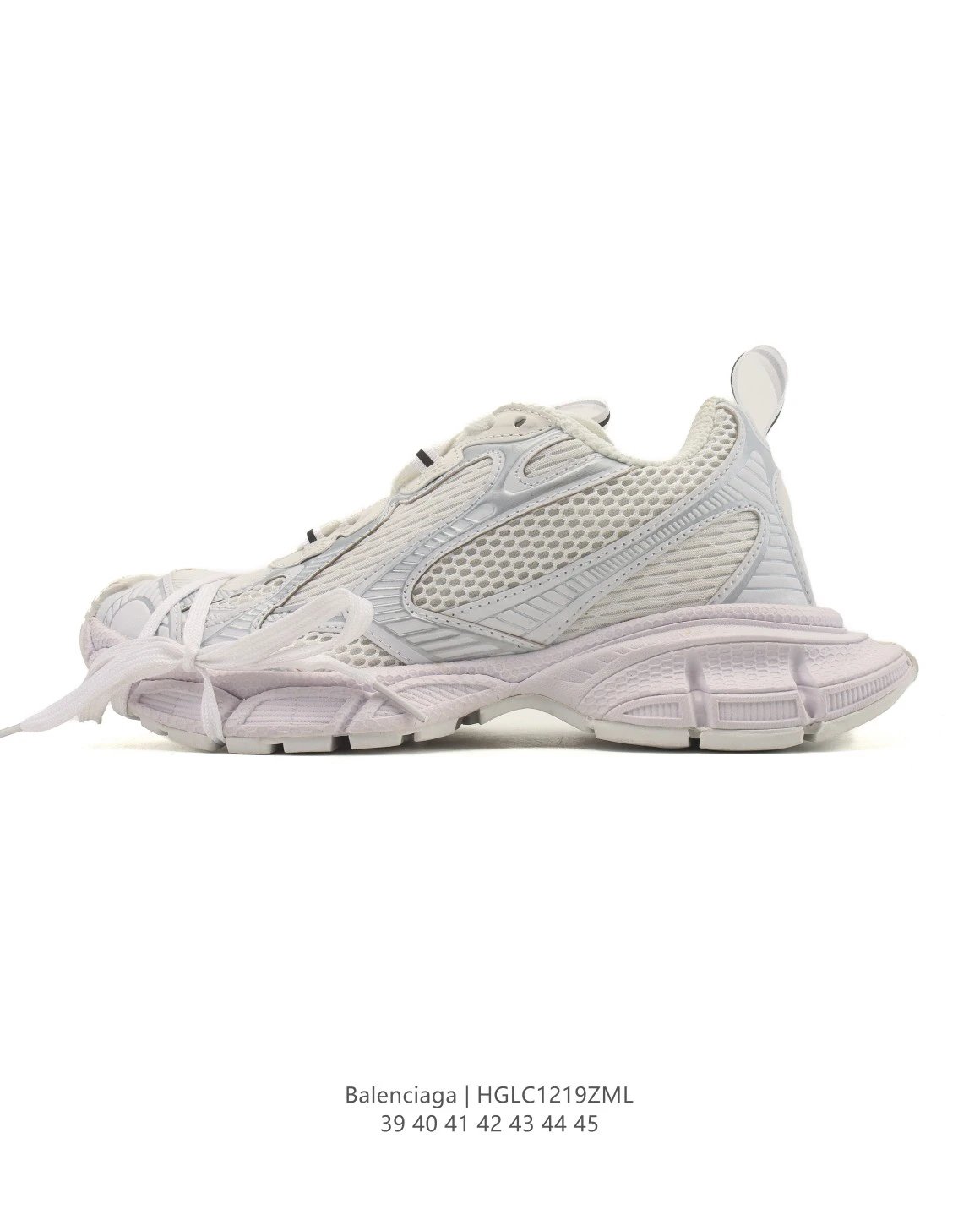 公司级巴黎世家 BALENCIAGA 3XL Sneakers 巴黎世家 十代网布系带低帮走秀复古老爹运动鞋 解构绑带 透气网纱 网面 材料和聚氨酯 磨损效果 鞋头边缘和后帮 Balenciaga 徽