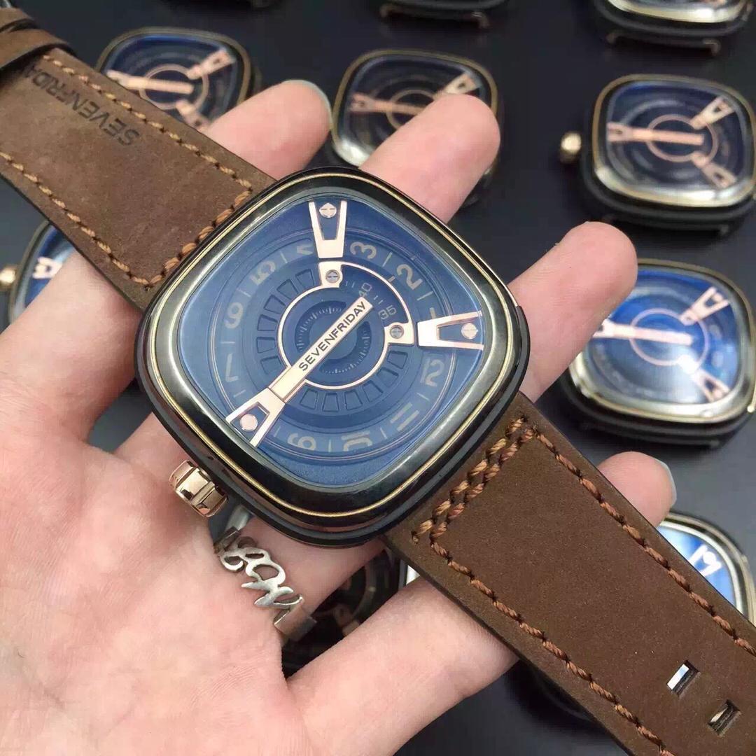 完美版sevenfriday m2-02机械男表,原版开模1:1,底盖蚀刻,圈口,皮带