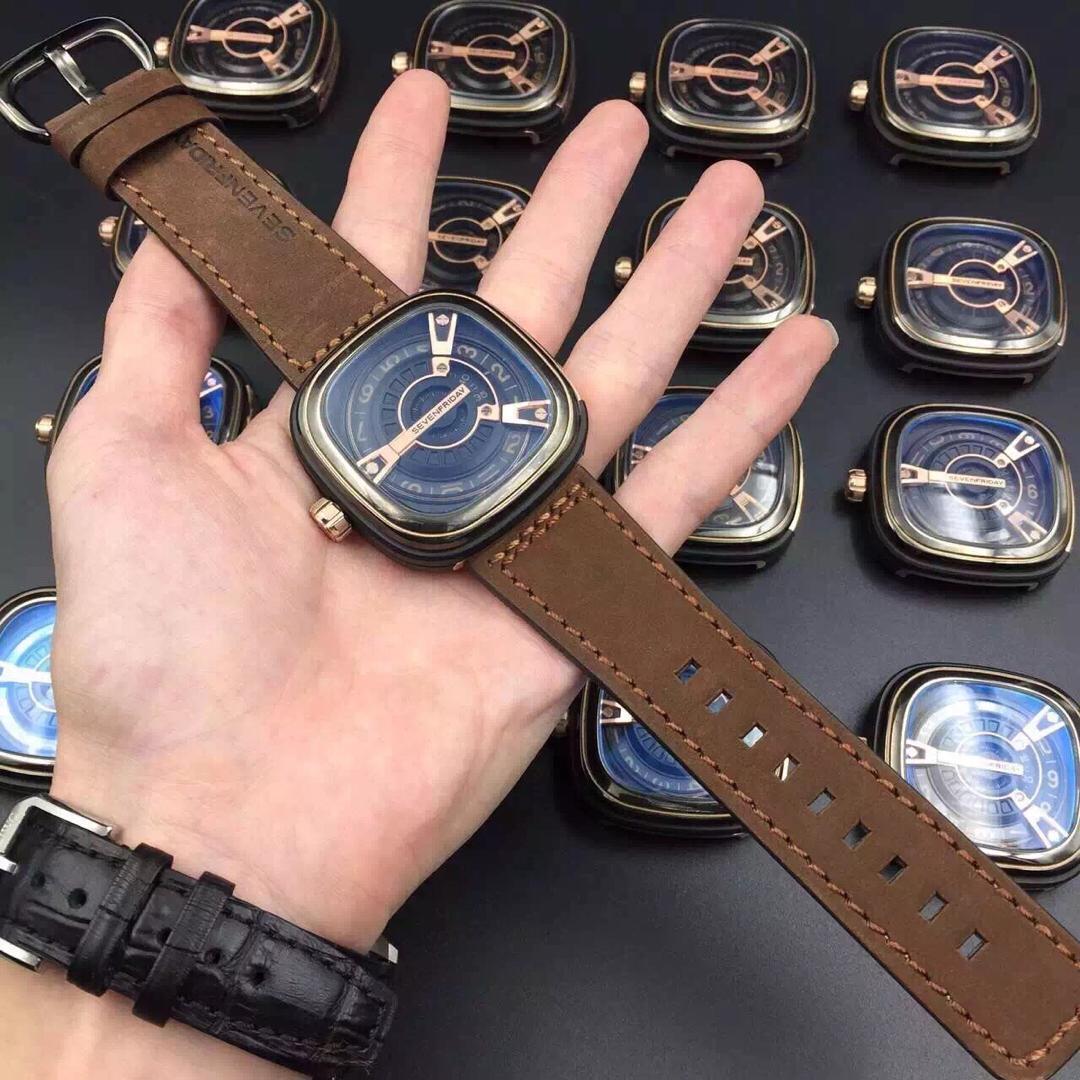 完美版sevenfriday m2-02机械男表,原版开模1:1,底盖蚀刻,圈口,皮带