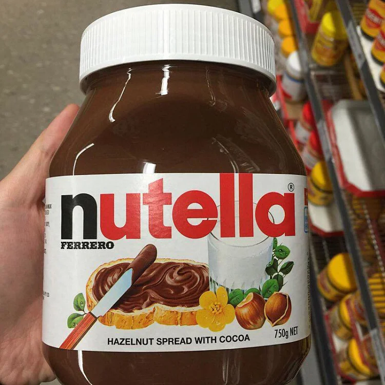 Nutella 巧克力榛子酱 英文名 Nutella Hazelnut Cocoa Spread 产地 澳洲 净重 750 克 配料 糖 蔬菜油 榛果仁 低脂可可粉 脱脂奶粉 乳清粉 乳化剂 调味剂 香 Nutella 巧克力榛子酱 英文名 Nutella Hazelnut Cocoa Spread 产地 澳洲 净重 750 克 配料 糖 蔬菜油 榛果仁 低脂可可粉 脱脂奶粉 乳清粉 乳化剂 调味剂 香