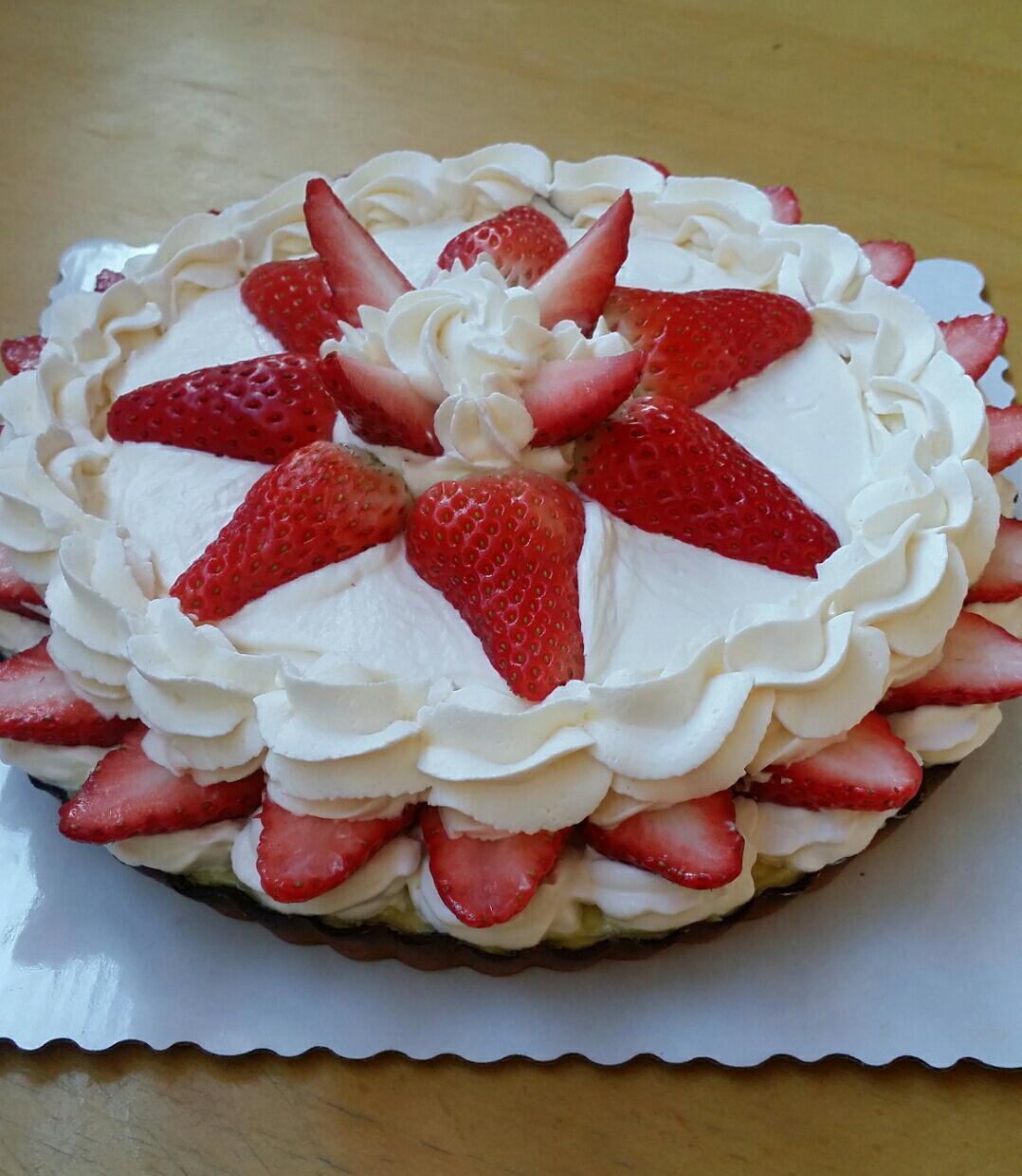 香酥草莓派蛋糕10寸,生日数字蜡烛二选一