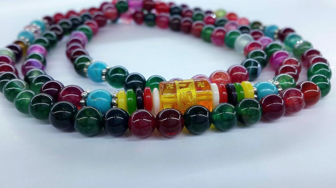 彩色玛瑙玉石手串