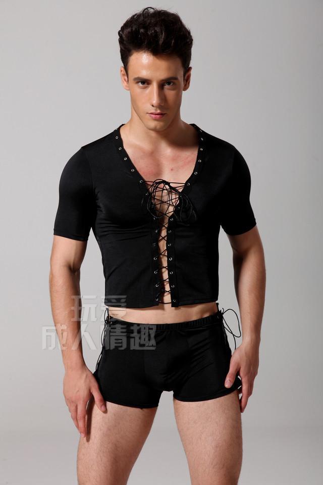 男式性gay同志情趣内衣内裤系绳马甲背心套装会所酒吧表演钢管舞