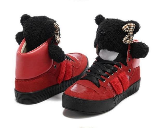 熊猫鞋 泰迪熊鞋潮鞋女鞋 小熊鞋高帮松糕鞋原价498元 特价158元