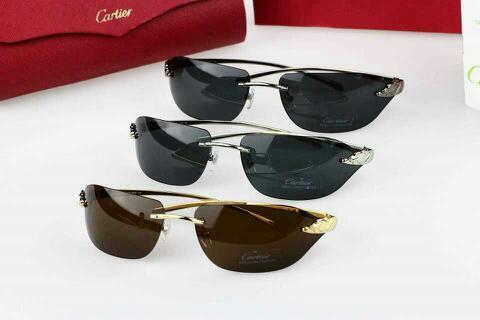 卡地亚110无框豹子头太阳镜,贝克汉姆同款