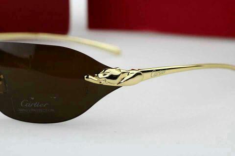 卡地亚110无框豹子头太阳镜,贝克汉姆同款
