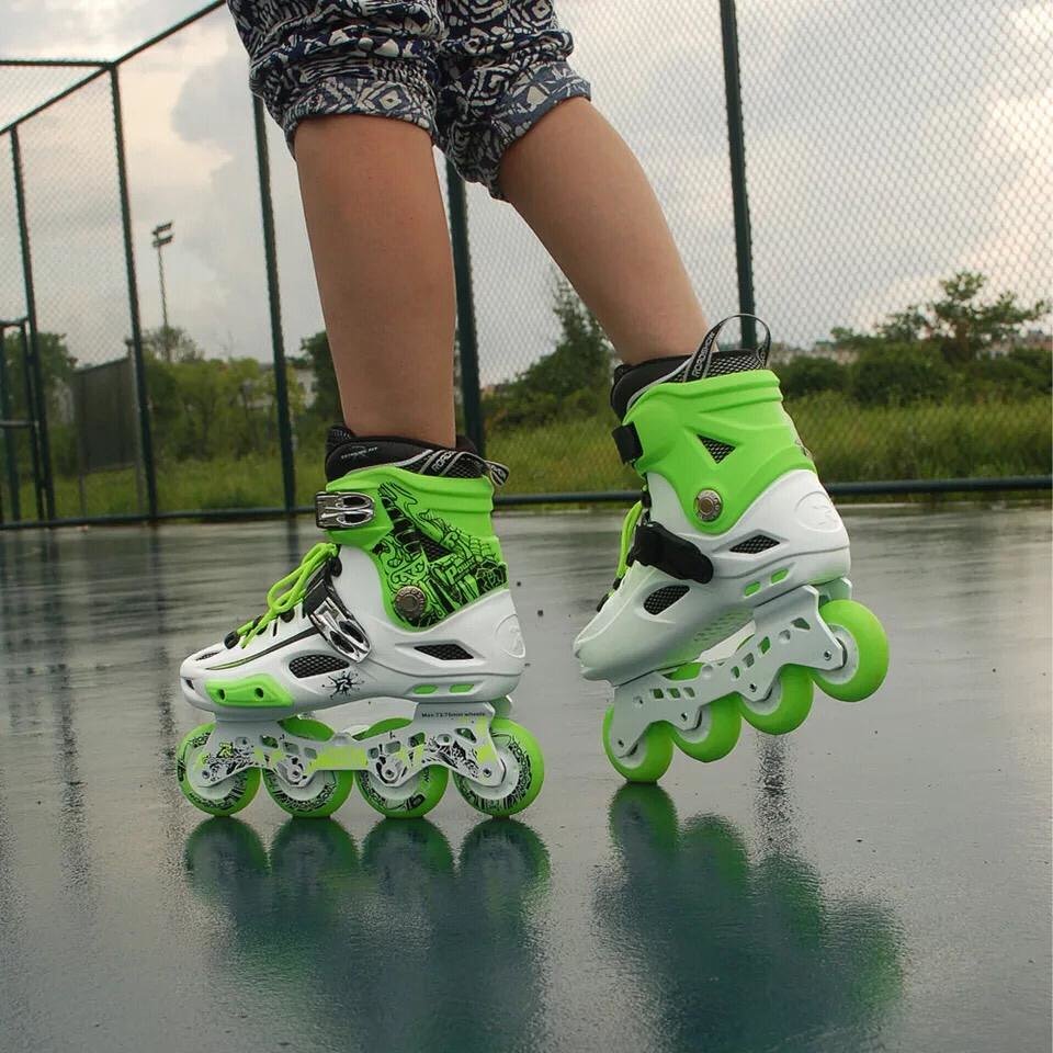 乐秀rx4专业成人溜冰鞋 直排轮滑鞋成年花式旱冰鞋单排平花鞋男女