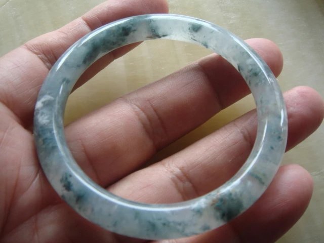 缅甸天然a货 水沫钠长石玉镯,手环,内径53园条手镯(那)1