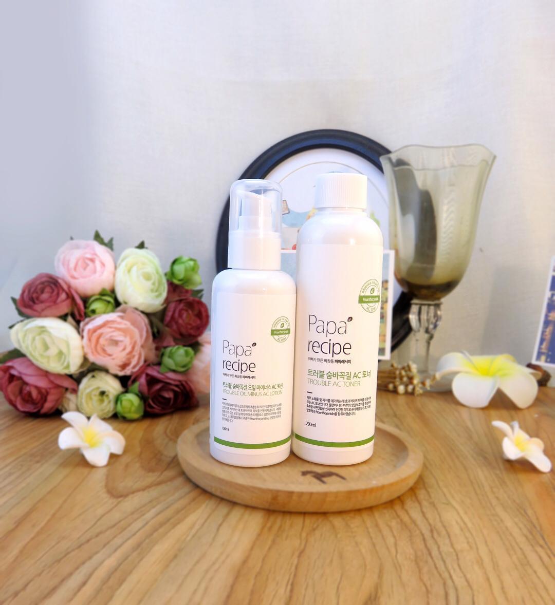 韩国正品papa recipe春雨ac祛痘爽肤水/ac乳液/ papa ac祛痘水乳