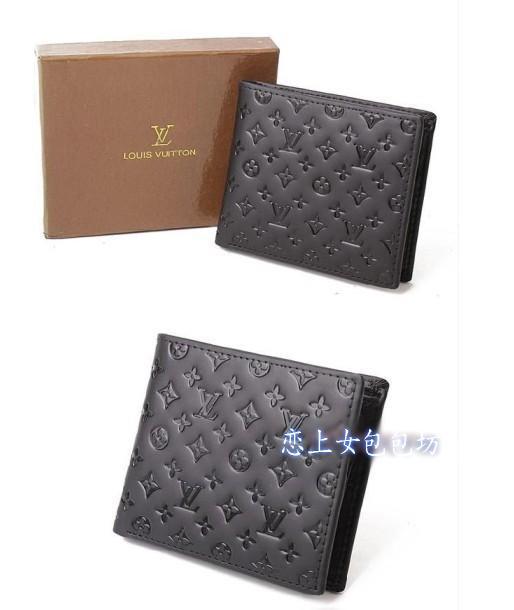 Matte leather embossed small/thin letter leather wallet short wallet wallet