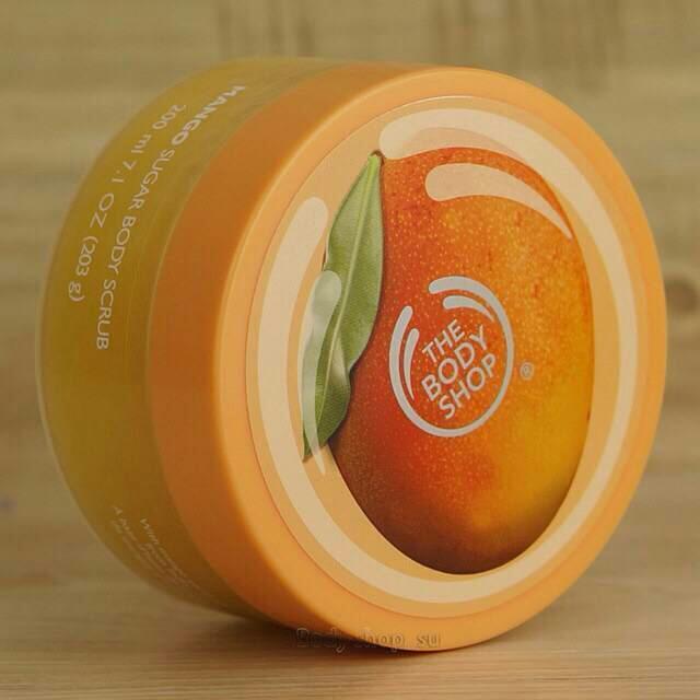 英国代购the body shop 芒果清香保湿身体磨砂膏 200ml xj5