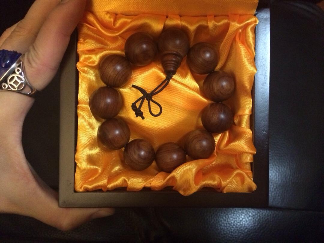 【王木又私家工坊】20mm12颗金丝檀(又称印度老山檀)颗颗精磨完美挑选