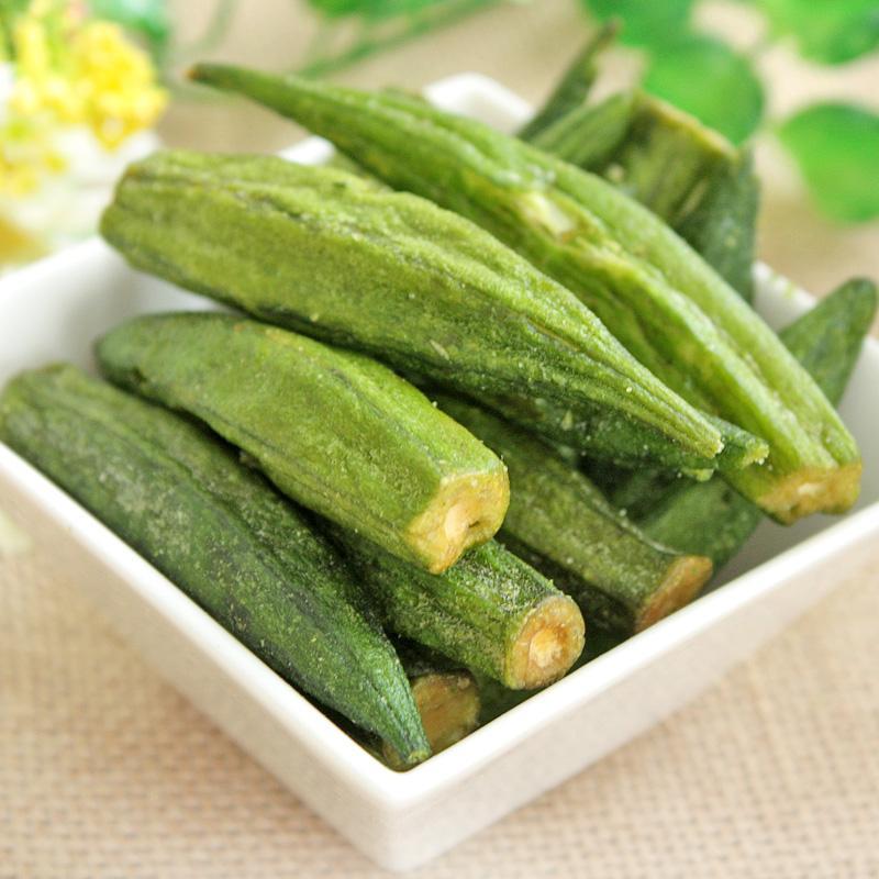 【岐黄生物】赏花赏月赏秋葵 秋葵干 冻干秋葵 冻干水果 冻干蔬菜