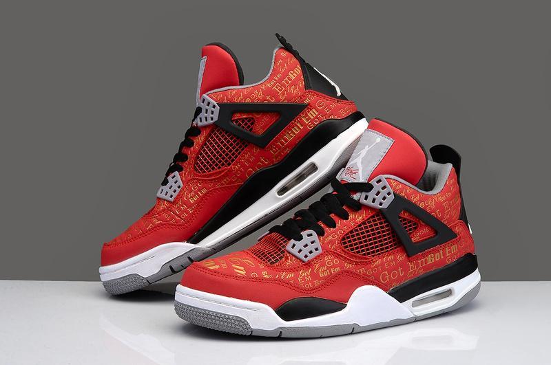 nike air jordan 4 retro fire red aj4 乔4 大红色 愤怒的公牛 情侣