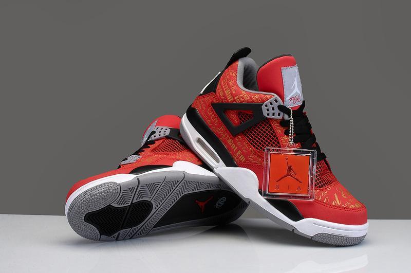 nike air jordan 4 retro fire red aj4 乔4 大红色 愤怒的公牛 情侣