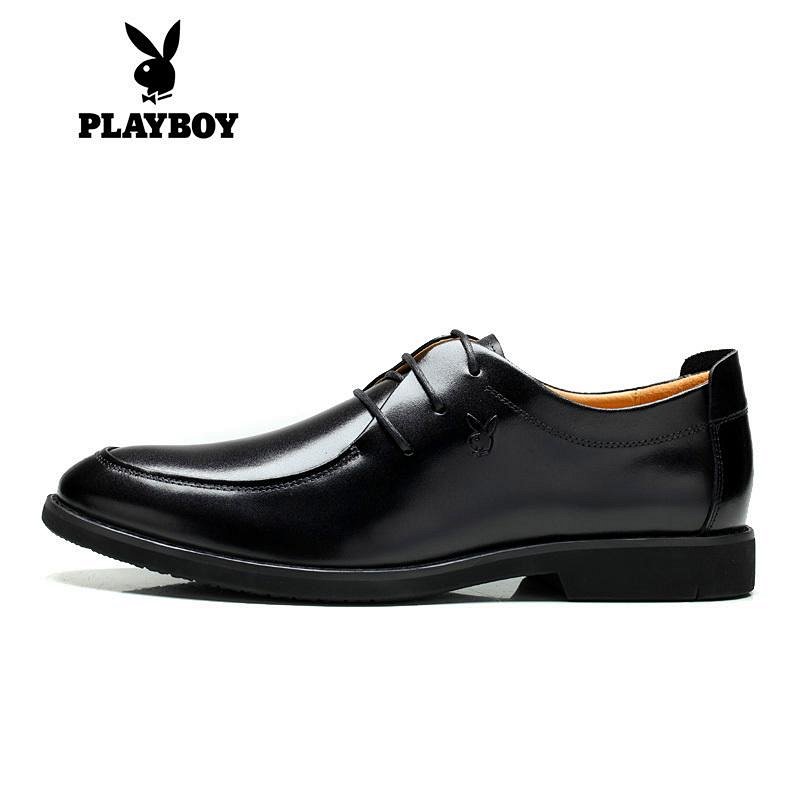 花花公子爆款正装商务皮鞋系带时尚手工皮鞋兔子鞋