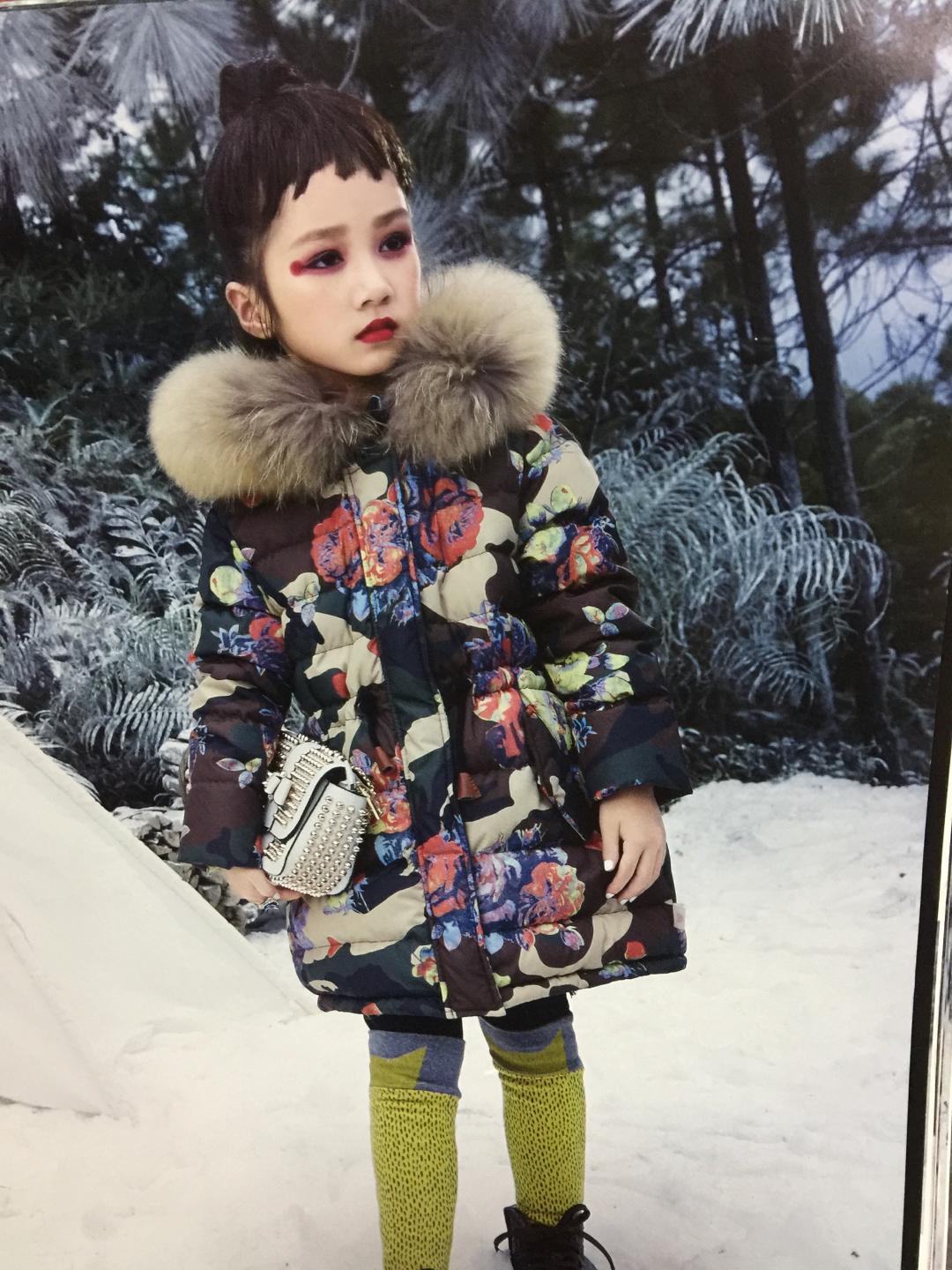 小象q比儿童羽绒服 2016新款正品童装儿童长款中大童羽绒服gy-179