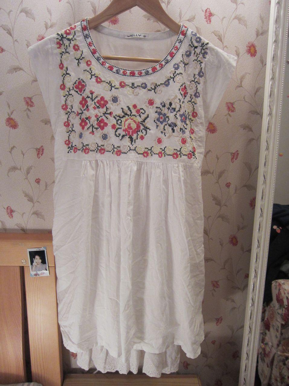 Ethnic Embroidered White Dress