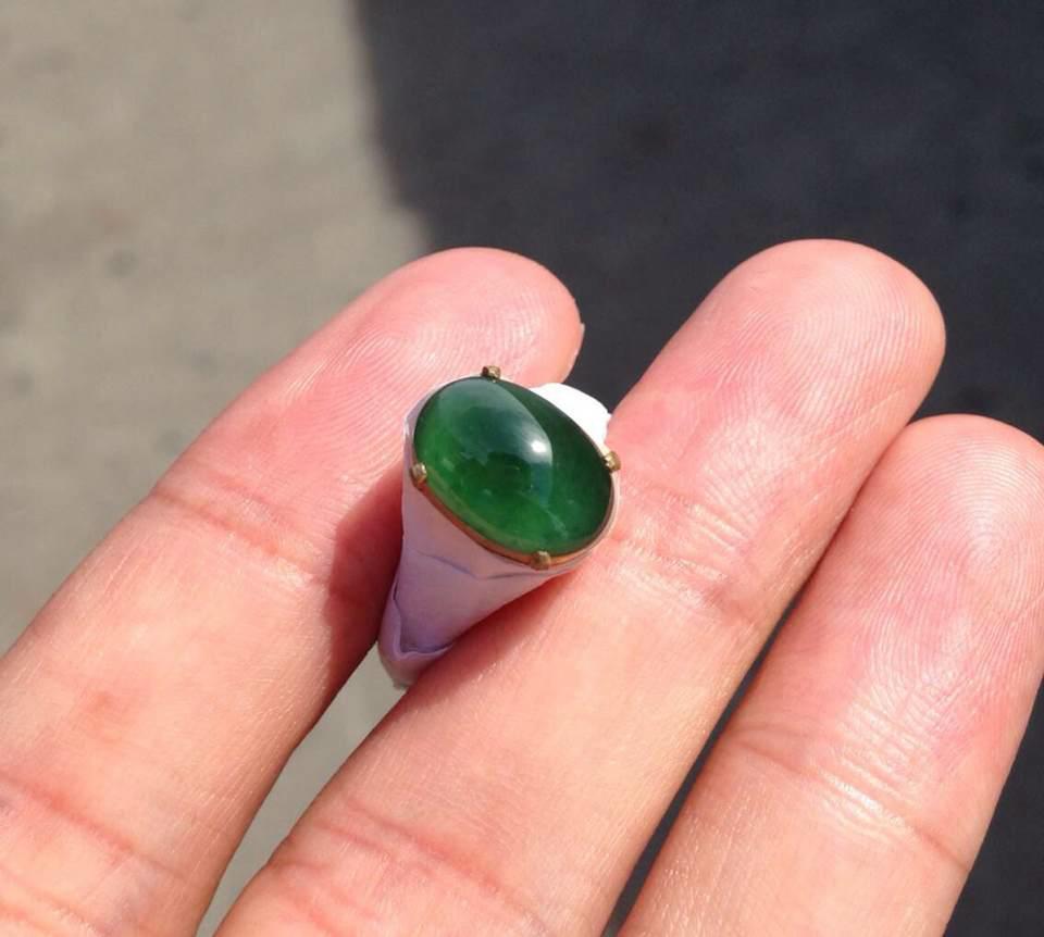 水蓝水戒面,无裂纹