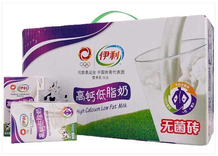 伊利高钙低脂奶盒装250ml*24盒
