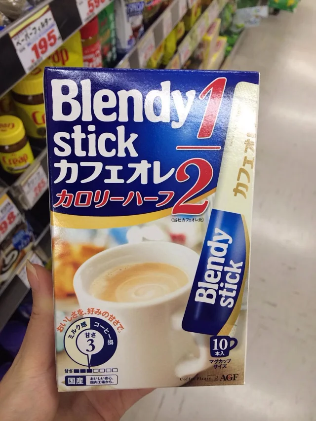 日本代购 Agf Blendy Stick牛奶咖啡卡路里减半低脂 原味10条装