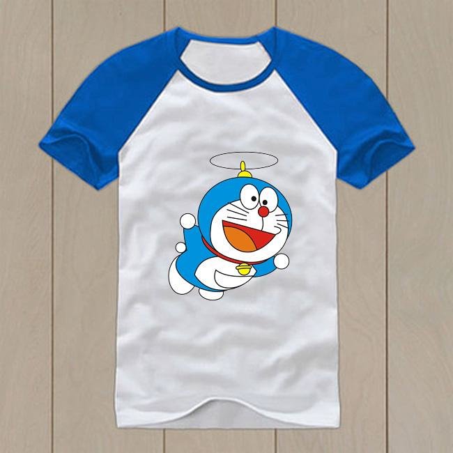 哆啦a梦口袋机器猫亲子儿童萌t恤叮当猫班舍服纯棉情侣装圆领宽松