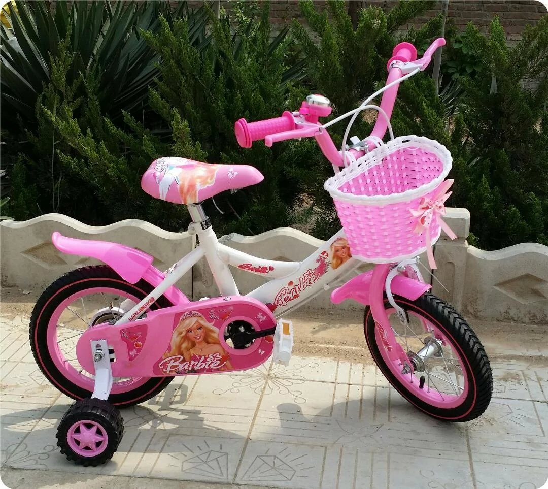 芭比公主粉色12寸儿童自行车