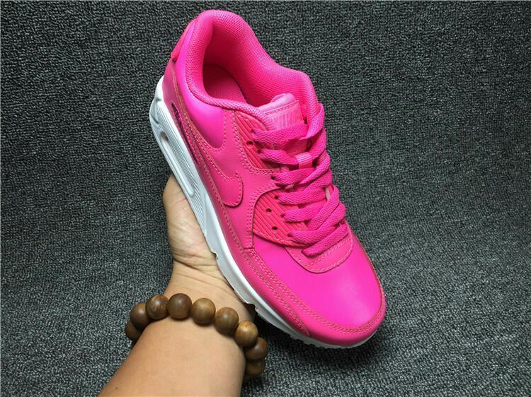 【领跑者】nike/耐克air max90女鞋气垫皮面正品运动鞋跑步鞋骚粉