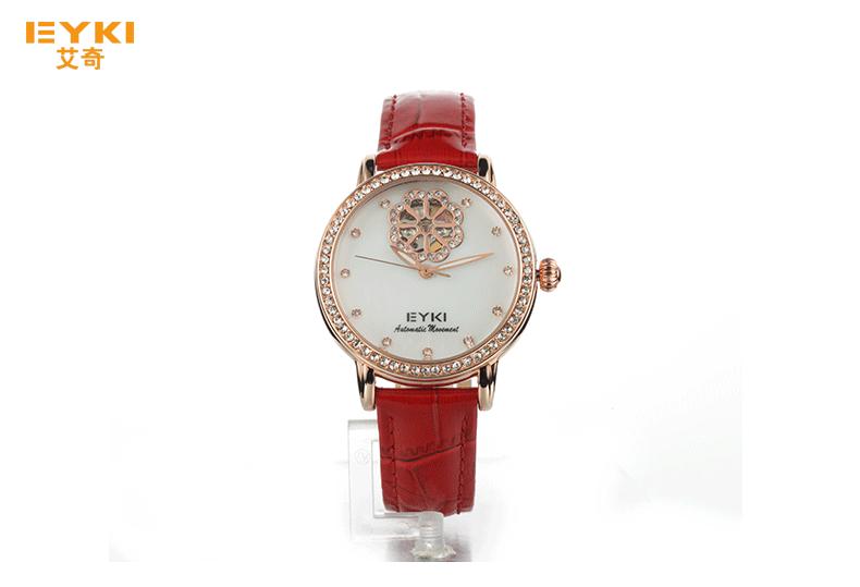 艾奇女士手表女表全自动机械表皮带生活防水