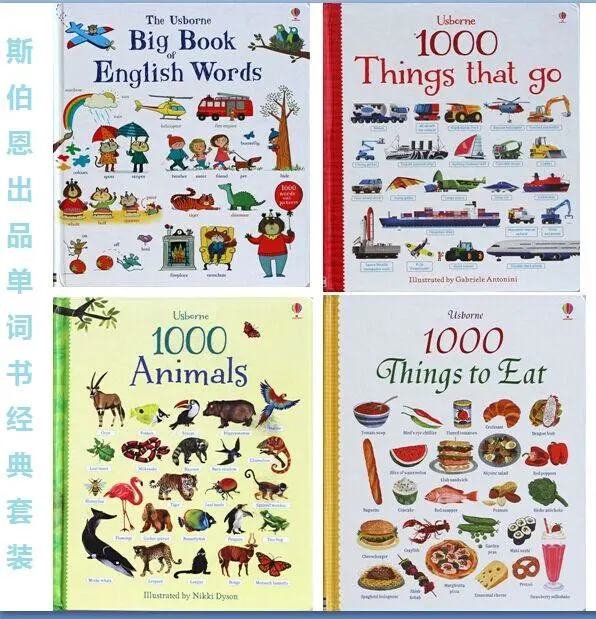 2 15岁斯伯恩usborne英文单词书1000个单词系列 动物 交通 生活 食物词汇词典 全套四本记单词从未这么轻松usborne出版1000 单词书 绝对是一套不错的英文书 甚至还可以