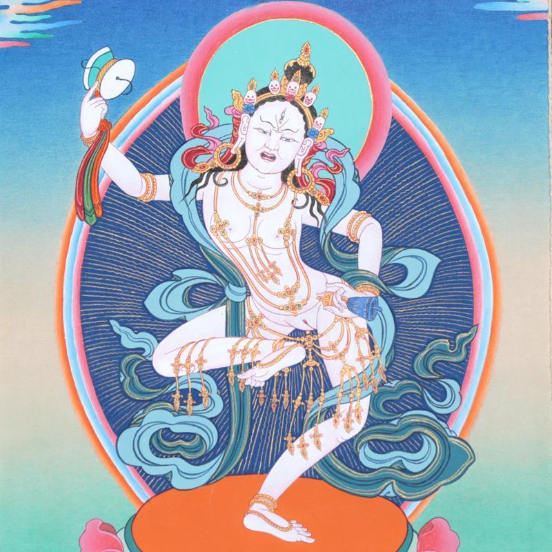 闻慧堂彩绘玛吉拉准藏裱唐卡佛像纯手绘尼泊尔唐卡画装饰画