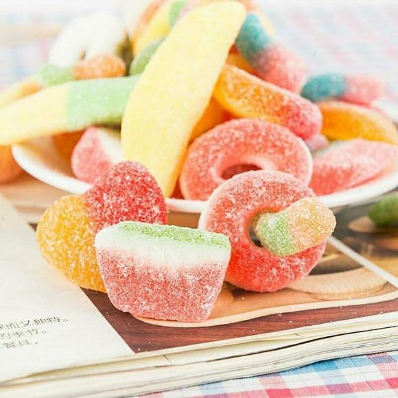天天特价香港优之良品德国进口qq软糖水果糖果沙混合橡皮糖500g