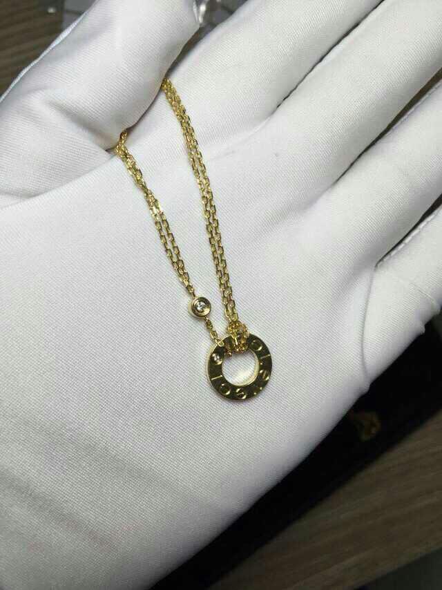 【真金真钻】卡地亚love小饼双项链,18k金,真钻