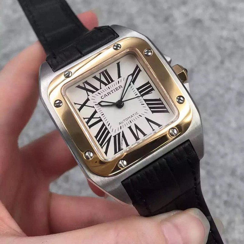 Cartier 卡地亚 山度士 Santos 100 桑托斯 自动机械表 - 顶级复刻版，具体参数见评论！做工几乎可以当