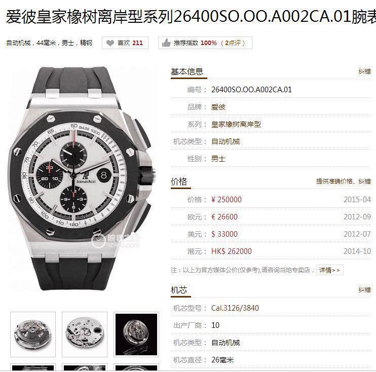 AP Royal Oak Offshore 26400SO.OO.A002CA.01