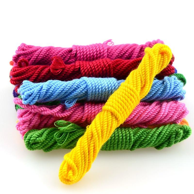 豪饰解码纯色手搓绳手搓棉线 黄色橙色粉红色玫红色大红色枣红色