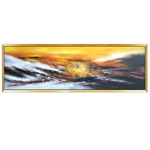 欧式客厅装饰画纯手工手绘油画定制赵无极抽象画横版大气长条挂画