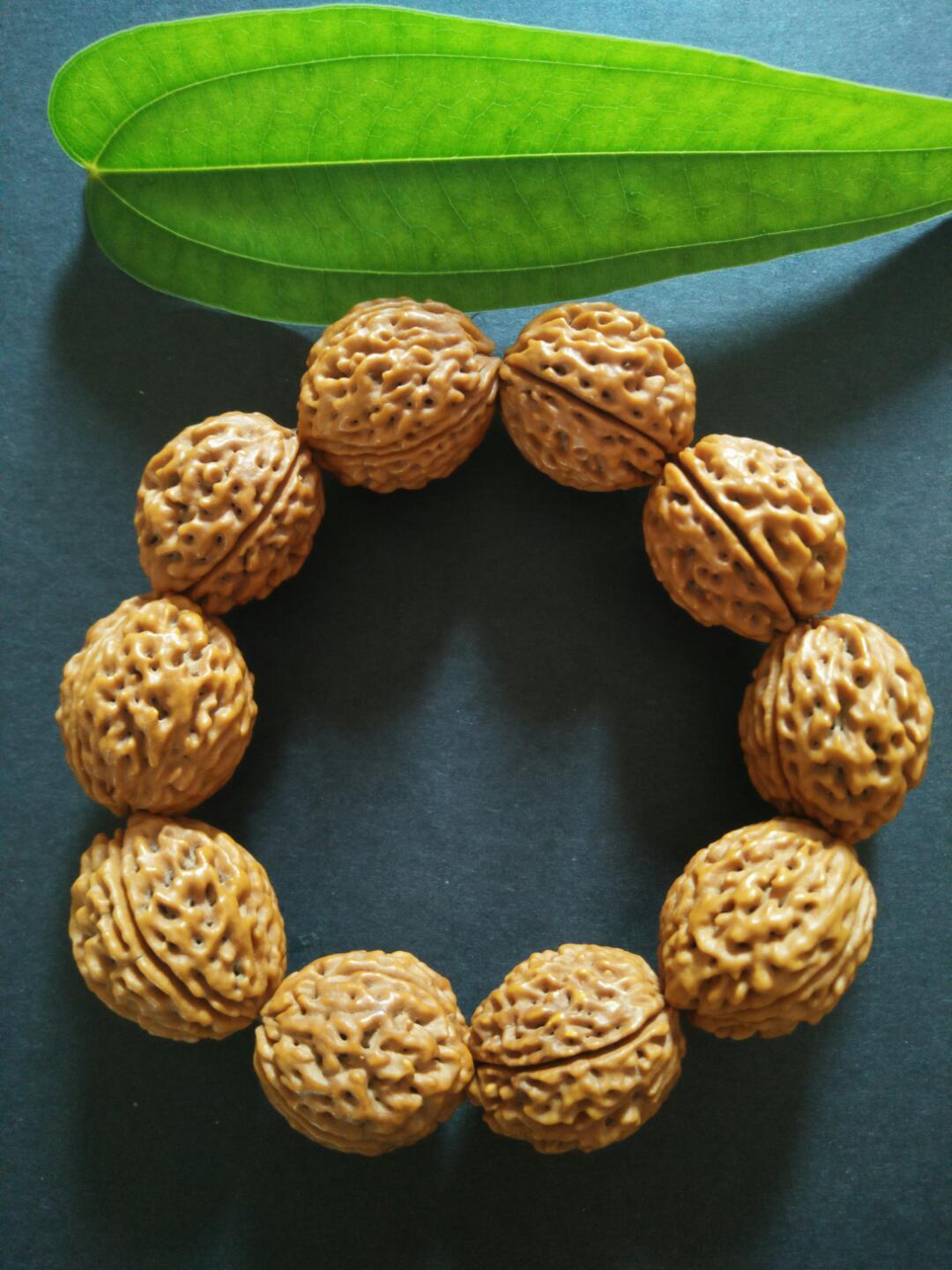 中越边境三瓣菩提子满肉连纹佛珠手链椭圆高密男士手串