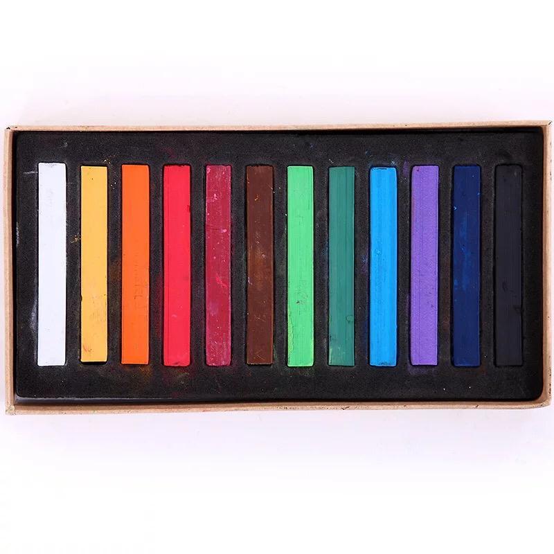 【马利色粉】12色色粉笔粉画笔粉彩棒粘土人偶上妆食玩头发染发棒