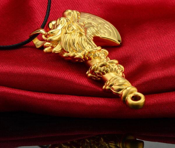 价:1592元千足金成色: au999 简介:【3d硬足金吊坠 男项坠 金斧呈祥