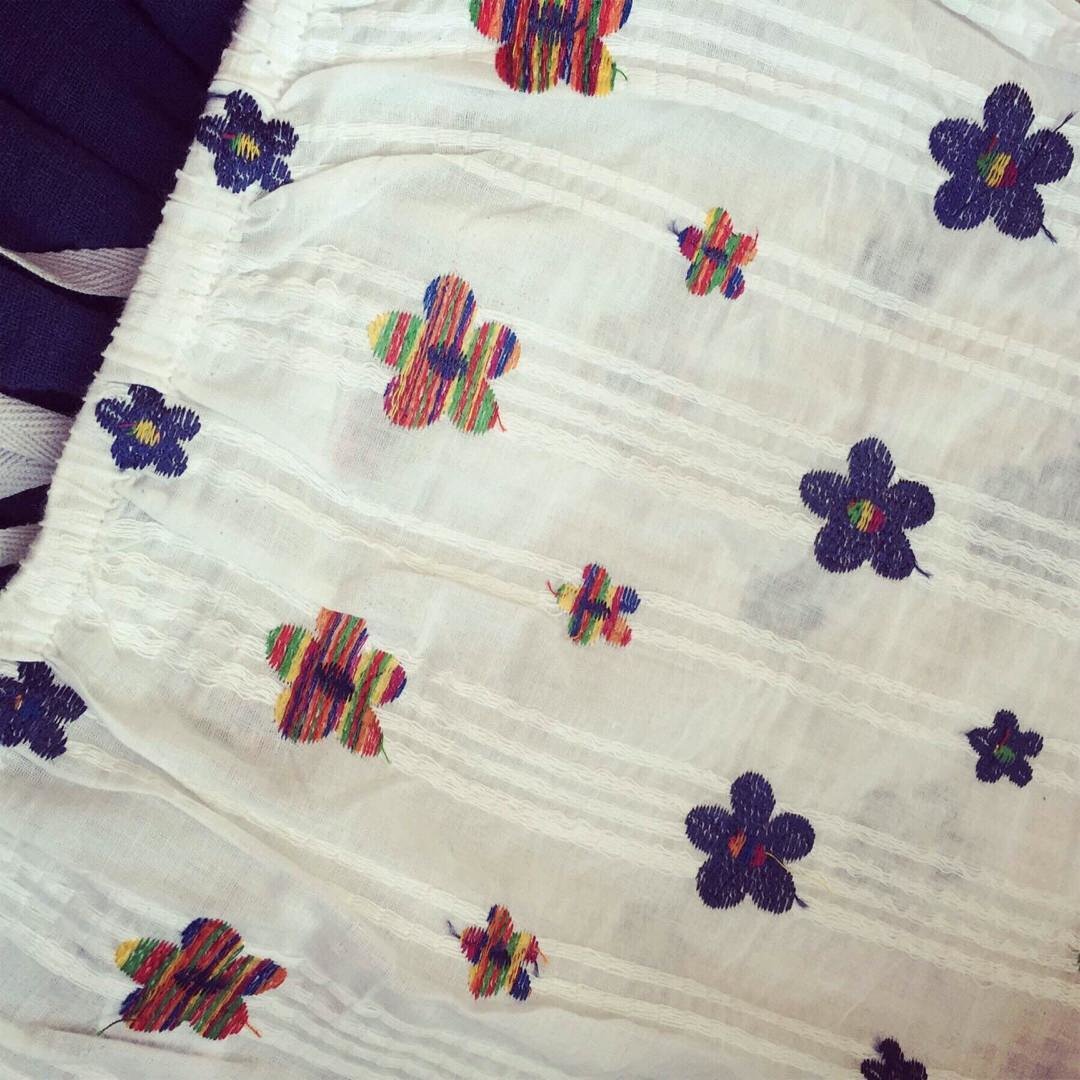 儿童绣花七分袖体恤.推荐身高80到110厘米.衣长38到46厘米.