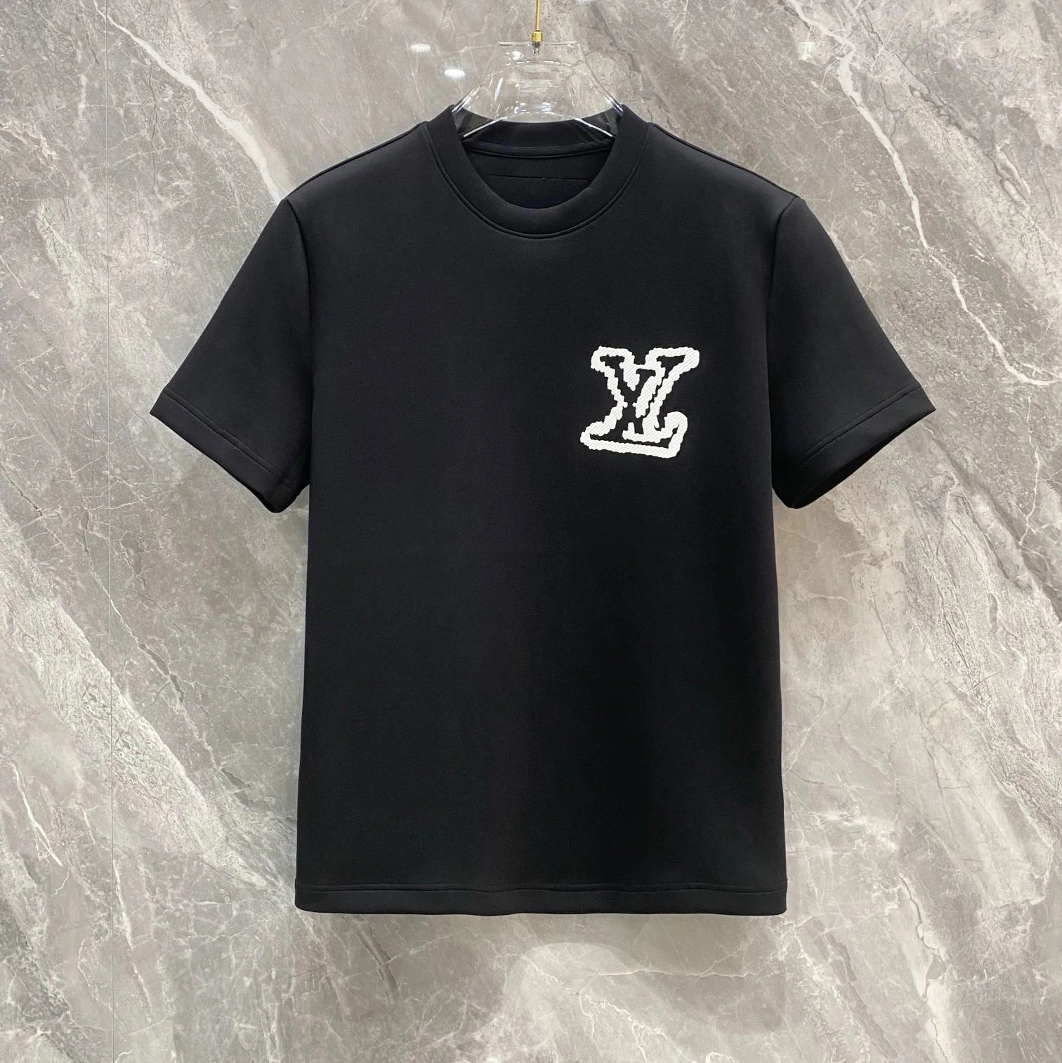 LV T-shirt New White Label Black